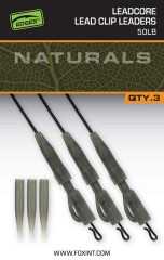 3ks - Koncová Montáž Fox Edges Naturals Leadcore Power Grip Lead Clip Leaders