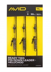 3ks - Návazec Avid Carp Ready Tied Pin Down Leader - Heli/Chod