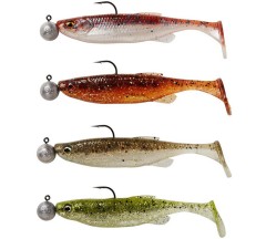 4 kom - Gumena Mamac Savage Gear Fat Minnow T-Tail RTF S Clear Water Mix