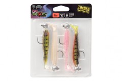4ks - Sada Nástrah Rage Spikey Shad Loaded UV Dĺžka 9cm