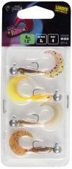 4ks - Sada Nástrah Rage Ultra UV Micro Grub Tail Loaded Lure Pack 4cm 3gr