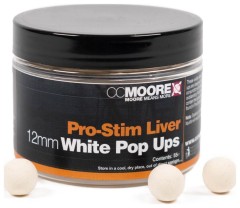 55kom - Plovući Boilies CCMoore Pro-Stim Liver White Pop Ups 12mm