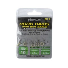 5ks - Háčik KorumHook Hairs With Bait Bands Barbless 5ks - Háčik KorumHook Hairs With Bait Bands Barbless