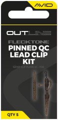 5ks - Sada Závesiek Avid Carp Outline FleckTone Pinned QC Lead Clip Kit