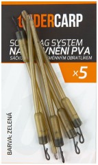 5ks - Trubička Solid Bag System Zelena s brzim izmjenjivanjem kopče UnderCarp