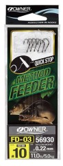 6 kom - Gotova udica Owner za Method Feeder Quick Stop FD-03 br. 6, 0,22mm