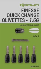 6kom - Olovo Korum Finesse Quick-Change Olivettes