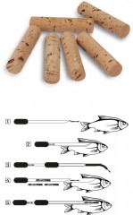 6ks - Korková Tyčka Black Cat Cork Sticks 5cm