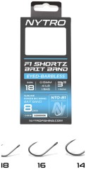 8kom - Gotovi Predvez Nytro NTO-B1 Barbless F1 Shortz Latex Bait Band #18 0,15mm