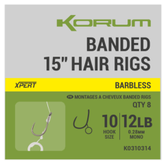 8kom - Gotovi Predvezi Korum Banded Hair Rigs 15 inch