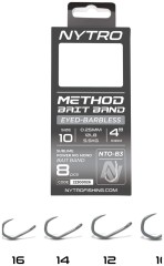 8ks - Hotový Návazec Nytro Barbless Method 4 Inch Latex Bait Band Velikost 10