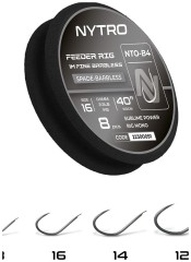 8ks - Hotový Návazec Nytro NTO-B4 Barbless Fine Feeder 100cm Velikost 16