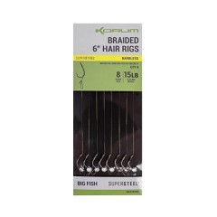 8ks - Návazac Korum Big Fish Braided Hair Rigs 6" Bez udice 8ks - Návazac Korum Big Fish Braided Hair Rigs 6" Bez udice