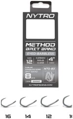 8ks Návazec Nytro NTO-B3 Barbless Method 10cm Latex Bait Band Velikost 12, 0,23mm