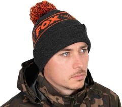 Čepice Fox Collection Bobbles Black & Orange