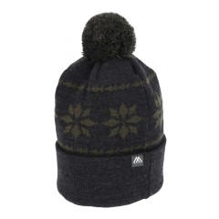 Čepice Mikado Pom Pom Grey and Green