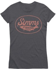 Dámské Tričko Simms Trout Wander T-Shirt Charcoal Heather