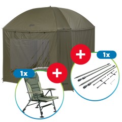 Dežnik Mivardi Session Umbrella XL + Set Stabilizacijskih Šipki + Stolica Mivardi Quattro Dežnik Mivardi Session Umbrella XL + Set Stabilizacijskih Šipki + Stolica Mivardi Quattro