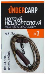 Hotový Návazec UnderCarp Helikopterová montáž s leadcorem 45lb/100cm hnědá