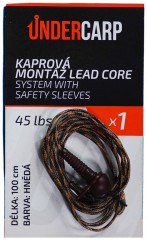 Hotový Návazec UnderCarp Kaprová montáž Lead Core System With Safety Sleeves 45 lbs / 100