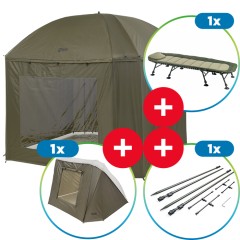 Kišobran Mivardi Session Umbrella XL + Proširujući Set sa Šipkama + Ležaljka