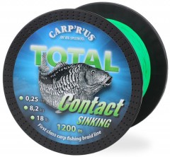 Kmenova Špaga Carp'R'Us Total Contact Sinking Green 0,25mm/8,2kg