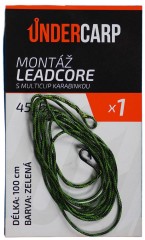 Koncová Montáž UnderCarp Leadcore s Multiclip Karabinkou 45lb 100cm Zelená