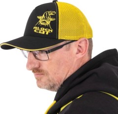 Kšiltovka Black Cat Crna i Žuta Trucker Kapa