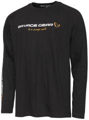 Majica Savage Gear Signature Logo LS T-Shirt Black Caviar