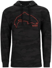 Mikica Simms Trout Outline Hoody Woodland Camo Carbon