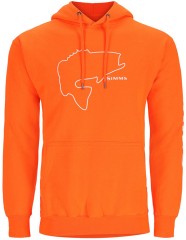 Mikina Simms Bass Outline Hoody Neon Orange