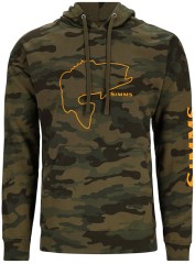 Mikina Simms Bass Outline Hoody Woodland Camo