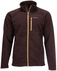 Mikina Simms Rivershed Full Zip Mahogany