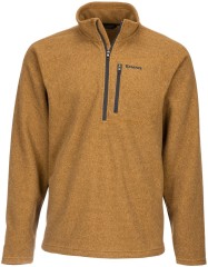 Mikina Simms Rivershed Quarter Zip Dark Bronze