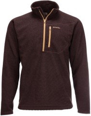 Mikina Simms Rivershed Quarter Zip Mahogany