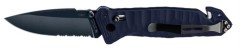 Nôž CAC S200 French Army Knife Blue Blade Textured PA6 Blue Handle - Fork Pointed Tip