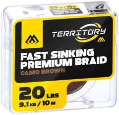 Pletená Náväzová Šnúra Mikado Fast Sinking Premium Braid 10m 30lb Hnedá Kamufláž