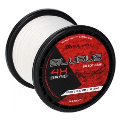 Pletená Šnúra Mikado Silurus 4 X Braid Bílá 600m Pletená Šnúra Mikado Silurus 4 X Braid Bílá 600m