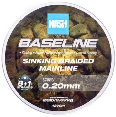 Pletena Šnura Nash Baseline Sinking Braid Camo 1200m