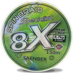 Pletená Šnúra Saenger 8X Specialist Spin Braid Zelená 150m Pletená Šnúra Saenger 8X Specialist Spin Braid Zelená 150m