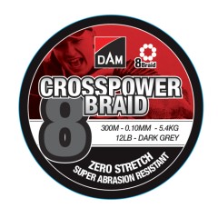 Pletena Špaga DAM Crosspower 8-Braid Tamnosiva 150m