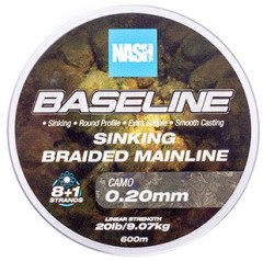 Pletena Špaga Nash Baseline Sinking Braid Camo 600m