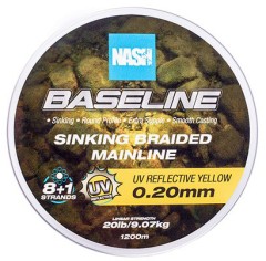Pletena Špaga Nash Baseline Sinking Braid UV Žuta 1200m