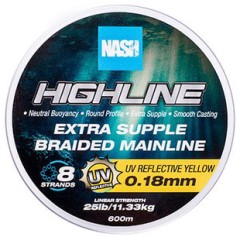 Pletena Špaga Nash Highline Extra Soft Braid UV Žuta 600m
