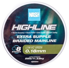 Pletena Špaga Nash Highline Extra Supple Braid Green 1200m