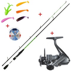 Prút Mistrall Lamberta Micro Jig 2,13m 1-7gr + Navijak Kudos + Vlasec + Gum. nástraha