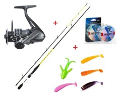 Prut Mistrall Lamberta Micro Jig 2,20m 2-9gr + Naviják Kudos + Vlasec + Gum. Nástraha Prut Mistrall Lamberta Micro Jig 2,20m 2-9gr + Naviják Kudos + Vlasec + Gum. Nástraha