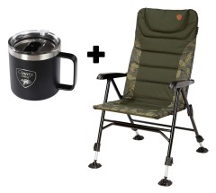 Sedačka Giants Fishing Chair Long Back + Nerezový Thermo Hrnek 400ml ZDARMA