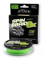 Splétana Šňůra Attack Spinbraid 8X Fluo Zelena 150m