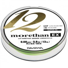 Spletaná Šnúra Daiwa Morethan 12 Braid EX+SI Lime Green 135m